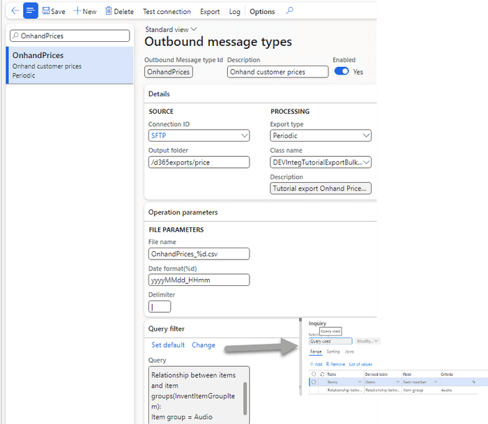 Prices query