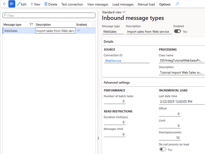 Inbound message types