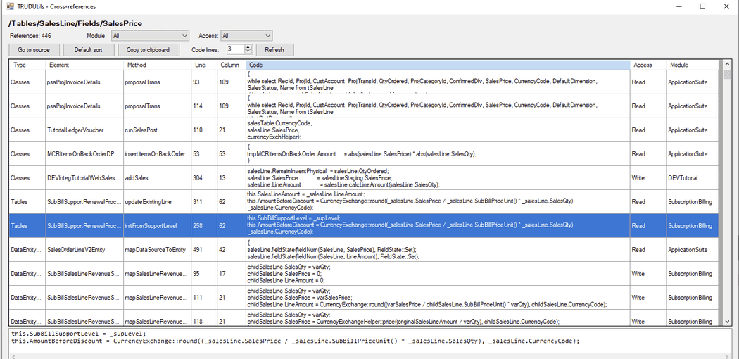 X++ Show Cross-Reference With Read/Write field reference | Denis Trunin ...