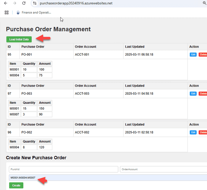 Load initial data
